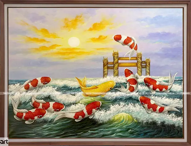 Cá Chép Vượt Vũ Môn Phong Thủy