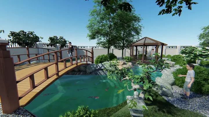 Hồ Cá Koi Sketchup