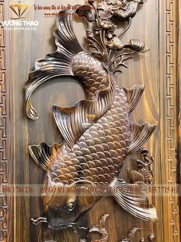 Tranh Cá Chép Lý Ngư Vọng Nguyệt